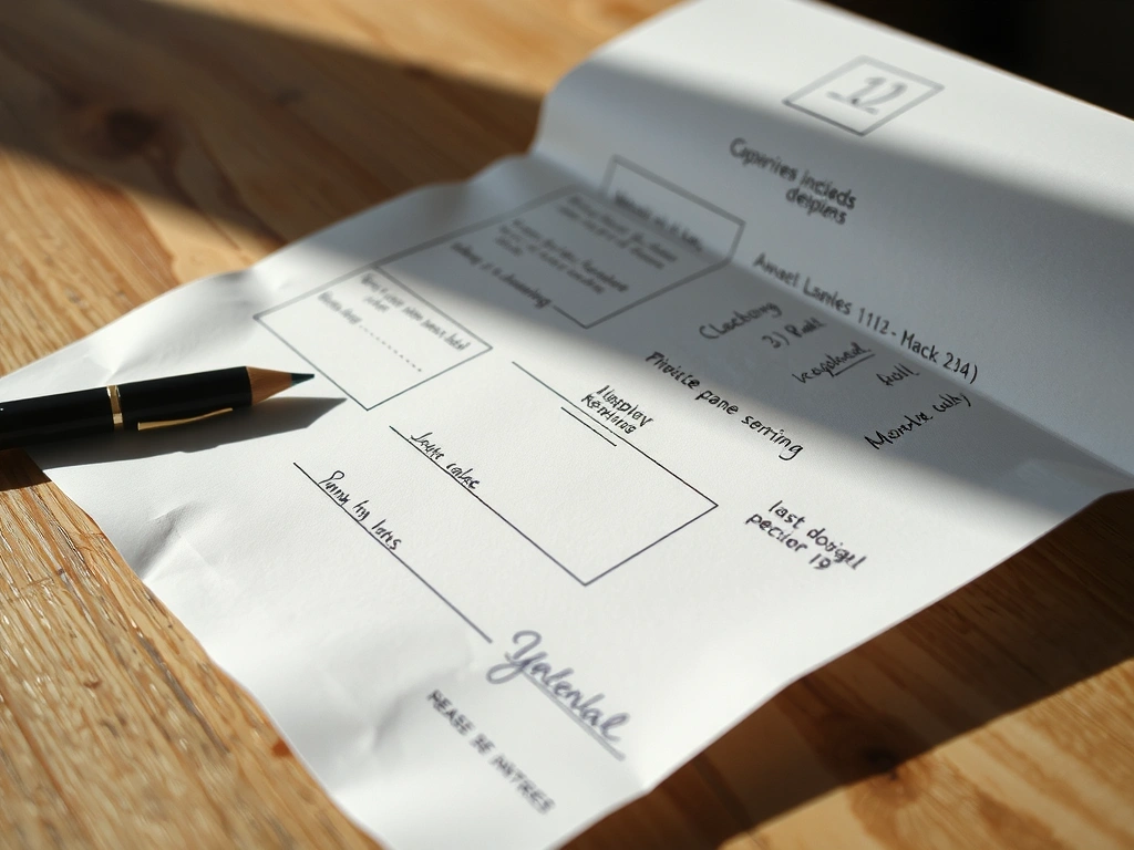 Feuille de calque annotée à la main