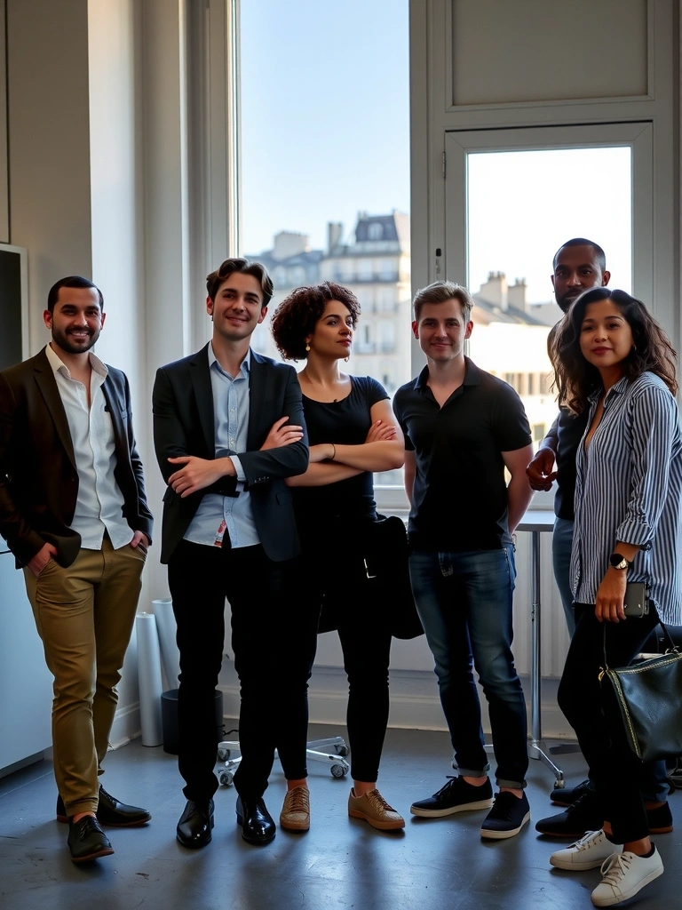 Portrait d'équipe dans les locaux du 18 Rue Paul Bert